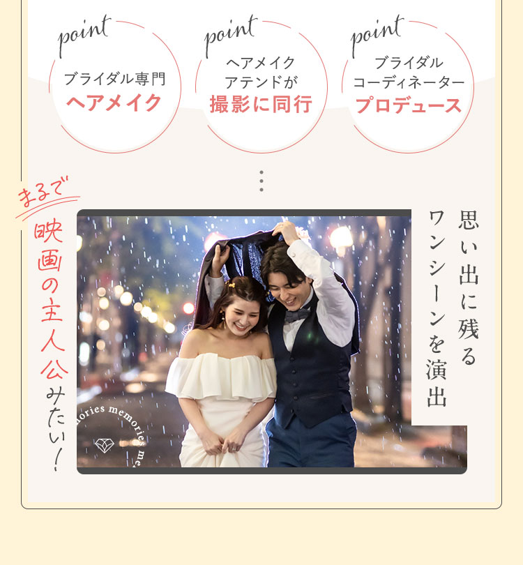 思い出に残るワンシーンを演出