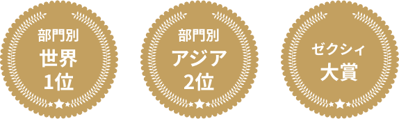 部門別世界1位、部門別アジア2位、ゼクシィ大賞